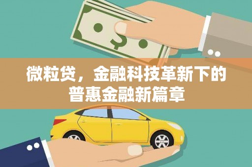 香港微粒贷，金融科技革新下的普惠金融新篇章