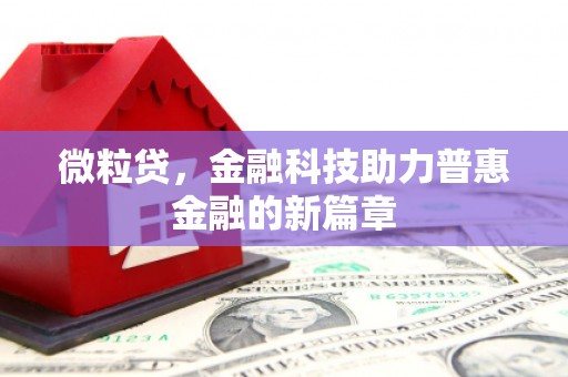 香港微粒贷，金融科技助力普惠金融的新篇章