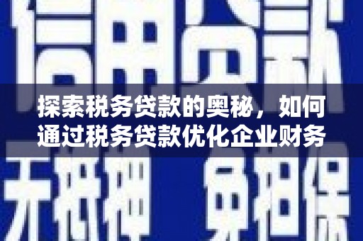 香港探索税务贷款的奥秘，如何通过税务贷款优化企业财务