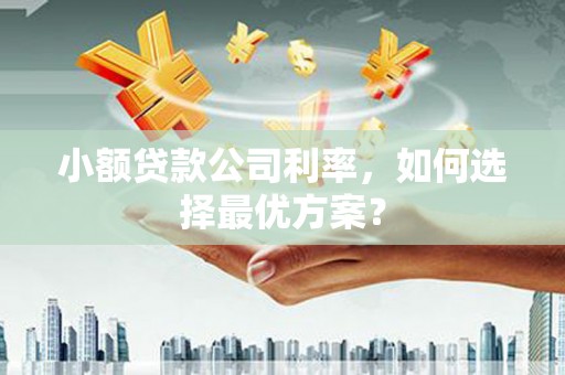 香港小额贷款公司利率，如何选择最优方案？