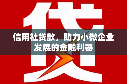 香港信用社贷款，助力小微企业发展的金融利器