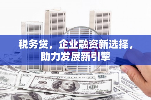 香港税务贷，企业融资新选择，助力发展新引擎
