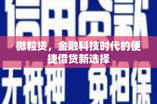 香港微粒贷，金融科技时代的便捷借贷新选择